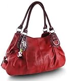 Large Charm Hobo Handbag (Deep Red)