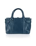 Buti Side Snaps Calf Leather Satchel Bag Blue
