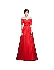 Plus Size A-line Off the Shoulder Tulle Evening Dress/Prom Dress/Wedding Party Dress 