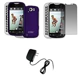 EMPIRE Purple Rubberized Hard Case Cover + Screen Protector + Home Wall Cha ....