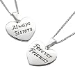Sterling Silver Sisters Sentiment Heart Pendant