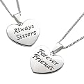 Sterling Silver Sisters Sentiment Heart Pendant
