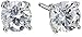 Platinum-Plated Sterling Silver Round-Cut Cubic Zirconia Stud Earrings (1 cttw)