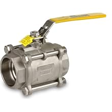 Sharpe Valves 39036 Series Stainless Steel 316 Ball Valve, Three Piece, Inline, Lockable Lever Handle, Socket Weld