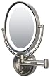 Next Generation OVAL Cordless LED Lighted Wall Mounted 10X/1X Mirror, Satin Nickel