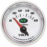 Autometer (7392) NV Voltmeter Gauges - (2 1/16) Short Sweep Electric (8-18 VOLTS)
