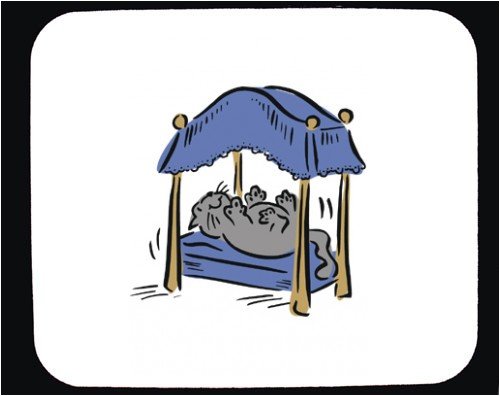 Decorated Mouse Pad with the image of: pet, cat, canopy, sleeping, bed