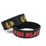 NHL Chicago Blackhawks Silicone Rubber Bracelet Set, 2-Pack