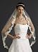 David's Bridal Fingertip Veil with Pearl Embellished Alencon Lace Style VCRL538, Ivory