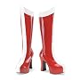 EXOTICA-305 Red-Wht Stretch Pat Wonder Woman Boot 4"