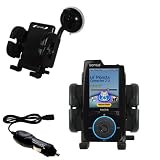Sandisk Sansa View Flexible Auto Windshield Holder with Car Charger - Uses Gomadic TipExchange