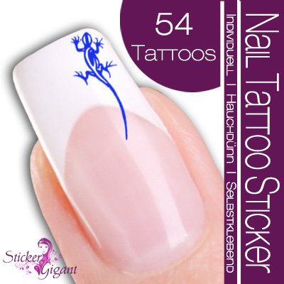 Nail Tattoo Sticker Gecko - blau Preisvergleich