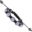 10mm Faceted Hematite Light Purple Czech Crystal Shamballa Bracelet