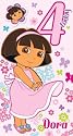 Dora The Explorer - Age 4 Birthday Card & Badge - 4th