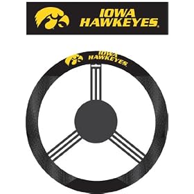 NCAA Iowa Hawkeyes Poly-Suede Steering Wheel Cover
