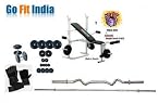 60 Kg Rubber Weight Plates + 5 Ft Rods + 3 Ft Curl Bar + 2 Dumbbell Rods + Kamachi Bench