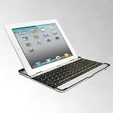 Swees® New iPad 3 Bluetooth Wireless Keyboard Aluminium Stand Case / Cover for New Apple iPad 3rd v3 Generation, Also fit for iPad 2 - Black