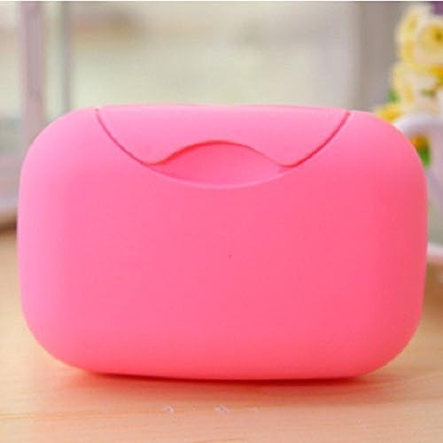2PCS Beautiful And Lovely Cute Portable Home Outdoor Hiking Traveling Camping Candy Color Soap Container Case Box Holder Organizer Large Size Pink Color