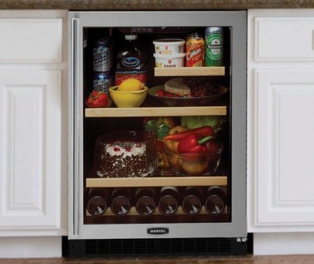 PRO Plus Series 5.6 cu. ft. Capacity Compact Undercounter Refrigerator 6-Bottle Wine Cradle Electronic Temperature Control Left Hinge Door Swing: Ivory