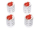 Ladybug Lady Bug - Tire Rim Valve Stem Caps - Aluminum