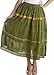 Sakkas Solid Embroidered Gypsy / Bohemian Mid Length Cotton Skirt