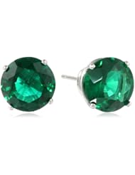 10k Gold Round Gemstone Earrings Studs (8mm )