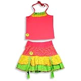 Mishmish - Infant Girls Halter Skort Set, Fuschia, Yellow, Green