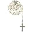 Oval Bead Linked Rosary with Virgin Mary Centerpiece - 22'' Overall Length