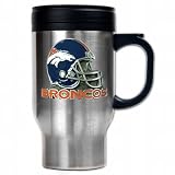 NFL Denver Broncos 16-Ounce Stainless Steel Travel Mug - Helmet Logo