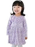 【TPGROWIN】 子供服 ガールズ ワンピース キッズ ベビー 女の子 卒園式 結婚式 チュニック 入学式 コットン 花柄 フリル 春 夏 (120, パープル)