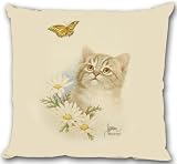 Eigenschaften shark-toys  / Katzen Kissen - Katze Mit Schmetterling Mietze Felidae Pussi Katzenklo Miau Geschenk Geburtstag T-Shirt