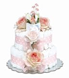 Bloomers Baby Diaper Cake Classic Pink Roses 2-Tier