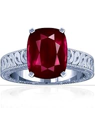 Platinum Cushion Cut Ruby Fana Designer Ring