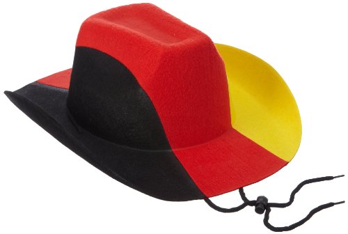 Idena 950783 – Cowboy Hut Deutschland Universalgröße, schwarz / rot / gelb