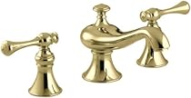 Hot Sale KOHLER K-16102-4A-PB Revival Widespread Lavatory Faucet, Vibrant Polished Brass