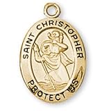 12K Gold Filled Saint Christopher Medal and 18-inch Chain