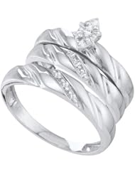 0.09CT DIAMOND MARQUISE CENTER TRIO SET