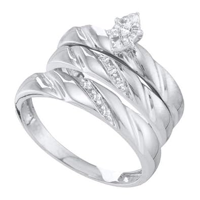 Cheap Girls Jewelry 0.09CT DIAMOND MARQUISE CENTER TRIO SET For Sale Cheap Girls Jewelry 0.09CT DIAMOND MARQUISE CENTER TRIO SET For Sale
