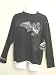 Dragonfly Long Sleeve Sacred Skull Black Muscle Shirt Goth, PUNK, Biker Club Wear, Sexy Muscle Accentuating shirt with Winged Bone Cross Skull Embelishment.