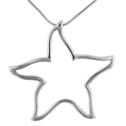 Star Outline Scoop Neck Stainless Steel Necklaces Pendant For Men