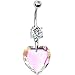 Custom Aurora Heart Personalized Belly Ring Made with SWAROVSKI ELEMENTS