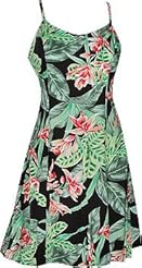 Rayon Above the Knee Short Fitted Empire Princess Seams   Waistline General Print Mini Dress 