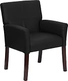 Black Leather Executive Side Chair / Reception Chair [BT-353-BK-LEA-GG]