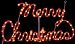 MERRY CHRISTMAS ROPE LIGHT SCULPTURE
