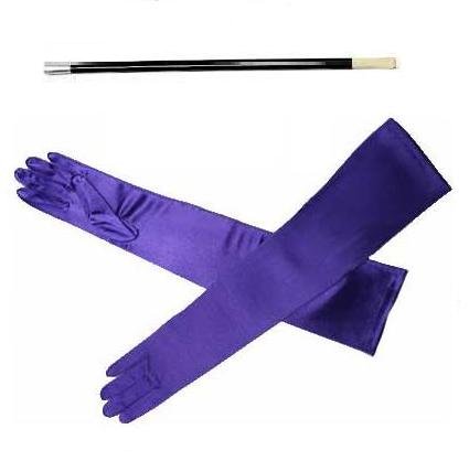 Instant Flapper - Purple Opera Gloves and Cigarette Holder
