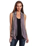 Awake Couture Women's Chiffon and Mineral Vest With Beaded Trim