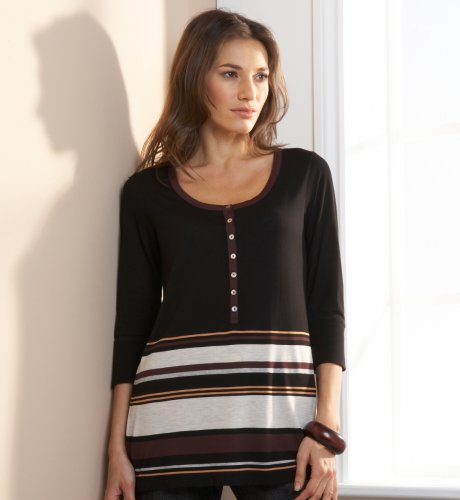 Autograph Weekend 3/4 Sleeve Stripe Top clothing