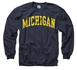 Michigan Wolverines Navy Arch Crewneck Sweatshirt