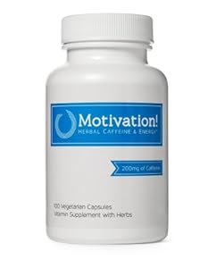 Motivation!: Herbal Caffeine + Energy Vitamin Supplement (W/ 200mg of Herbal Caffeine, Ginseng, Green Tea, Guarana & More, 100 V-pills)