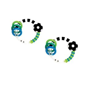 Sassy 2 Pack Rattlin Ring, Blue /Black: Baby